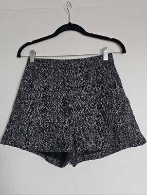 Rienda Japan Gyaru High-Waist Black & White Tweed Shorts